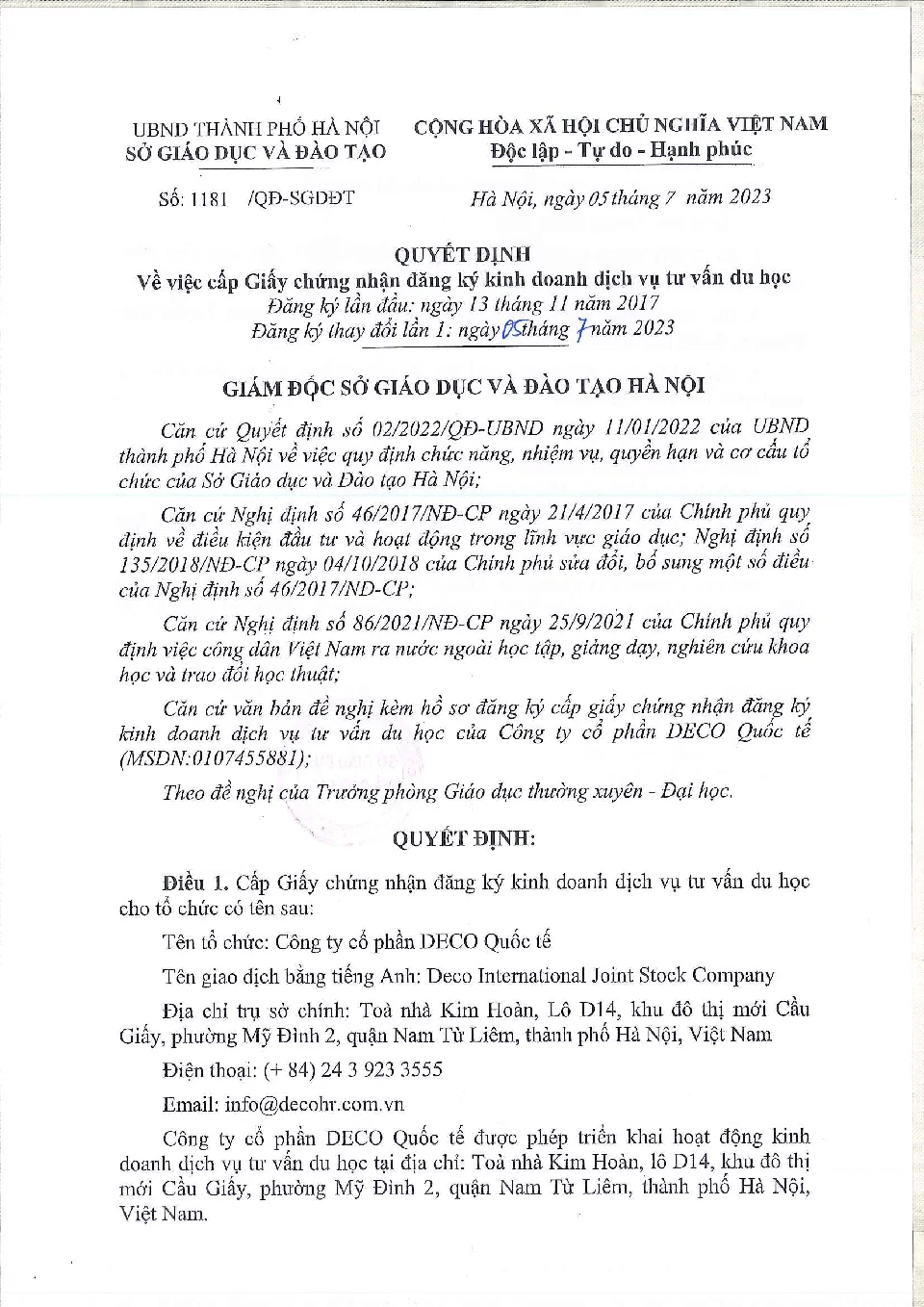 GIẤY PHÉP DU HỌC