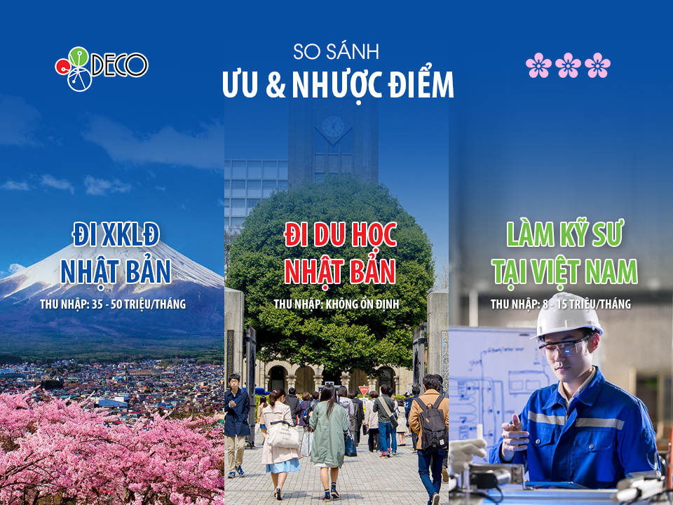 So sánh: Đi xuất khẩu lao động Nhật Bản vs Du học vs Làm kỹ sư tại Việt Nam