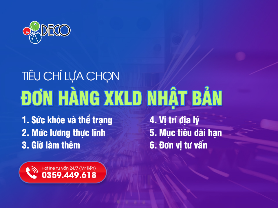 Tiêu chí lựa chọn trong danh sách những đơn hàng đi xuất khẩu Nhật Bản