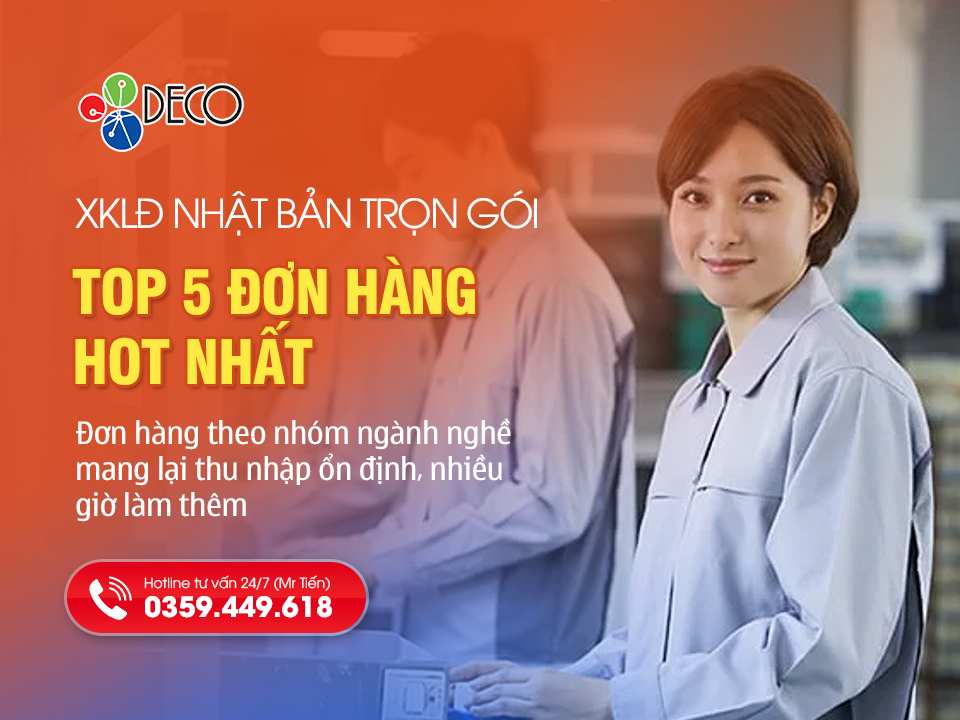 Top 5 nhóm đơn hàng XKLĐ Nhật Bản "HOT" nhất 2026