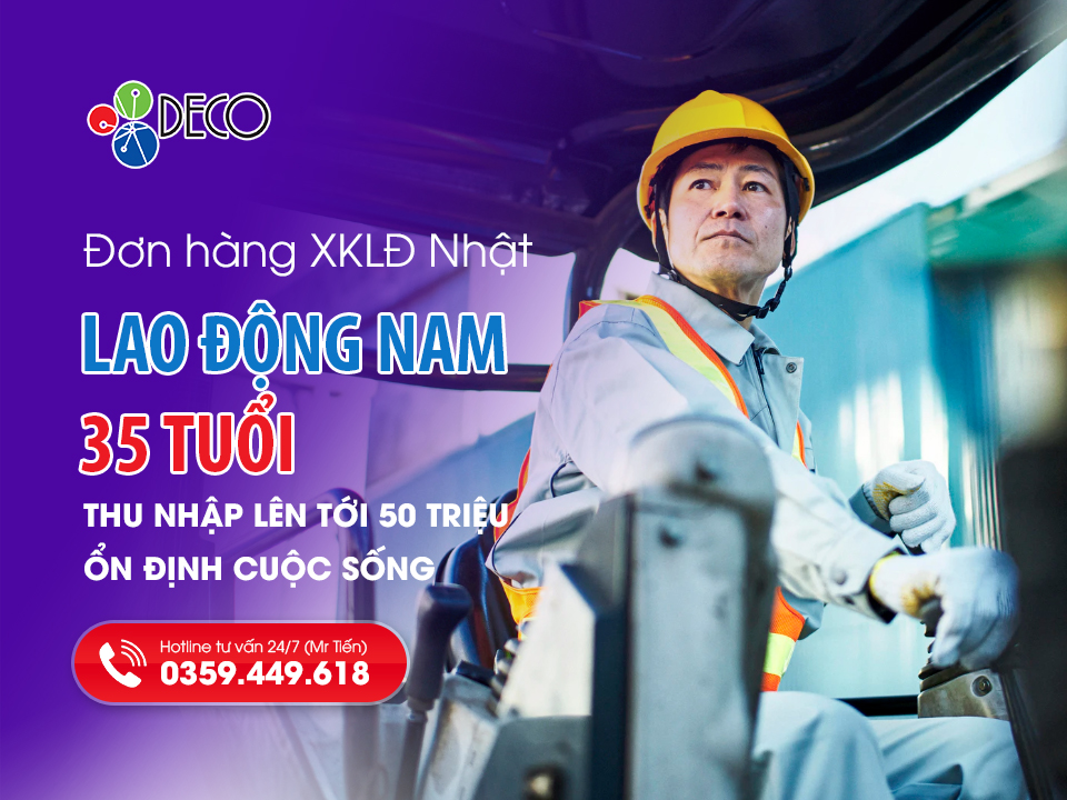 Đơn hàng đi Nhật cho nam 35 tuổi