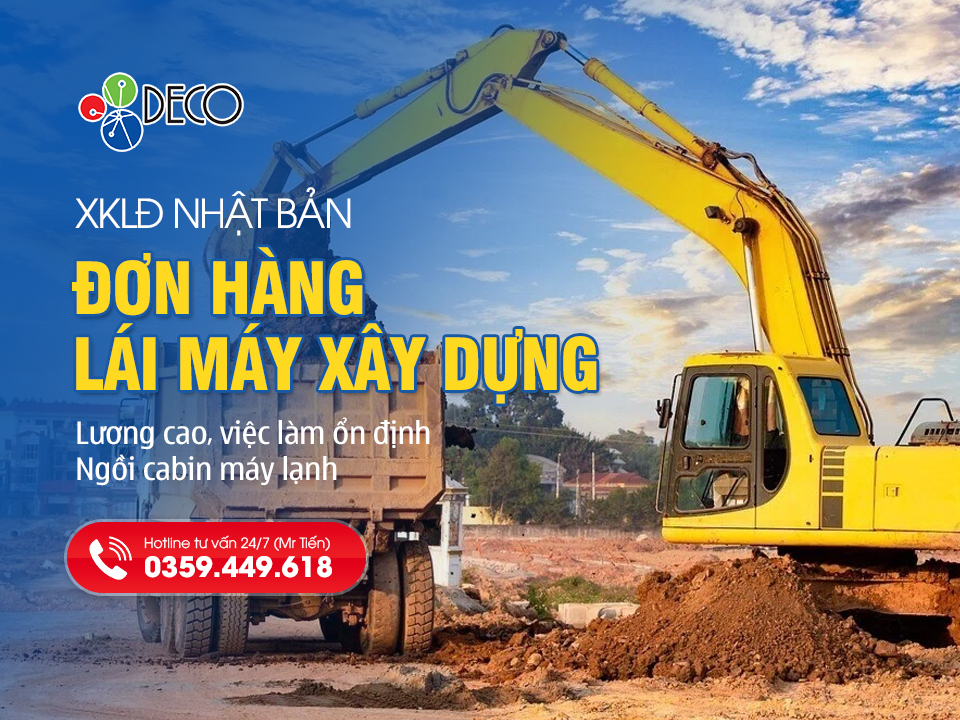 Đơn Hàng Lái Máy Xây Dựng Nhật Bản 2026: Lương Cao, Ngồi Cabin Máy Lạnh