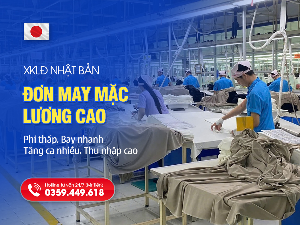 Đơn Hàng May Mặc Nhật Lương Cao 2026: Tăng Ca Nhiều, Phí Thấp, Bay Nhanh