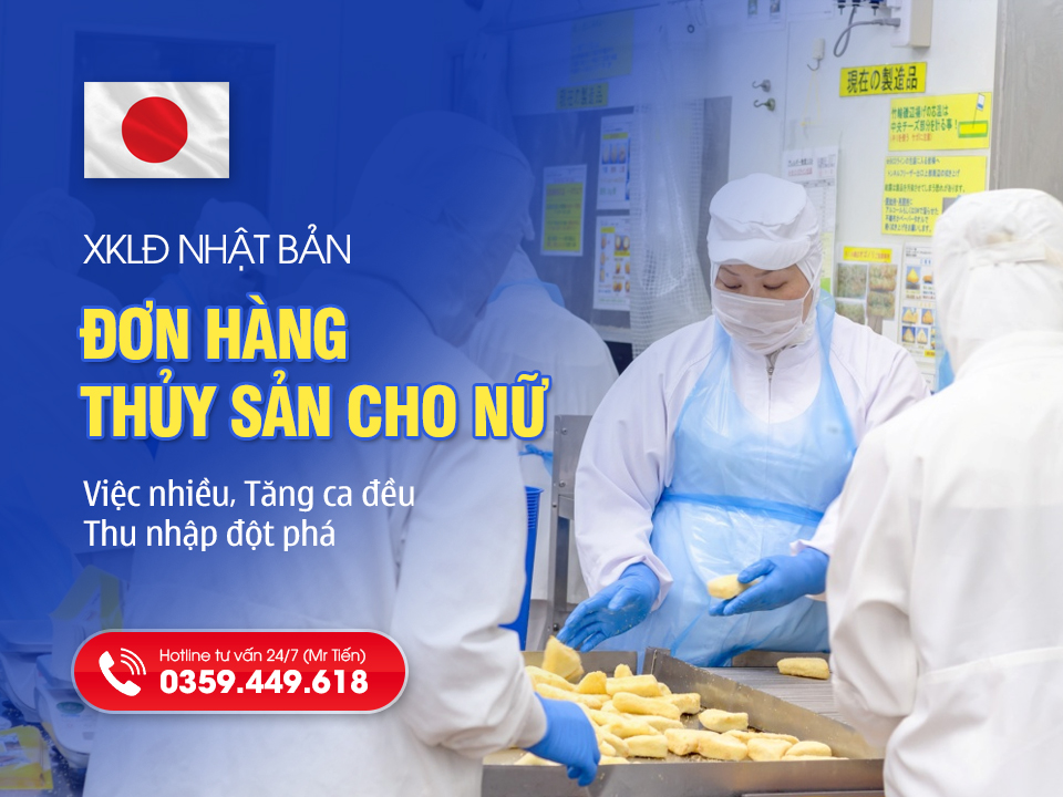Đơn Hàng Thủy Sản Đi Nhật Cho Nữ: Việc Nhiều, Tăng Ca Đều, Lương Hấp Dẫn 2026
