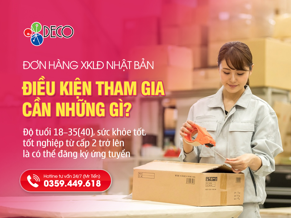 Điều kiện tiêu chuẩn để ứng tuyển đơn hàng xkld Nhật Bản