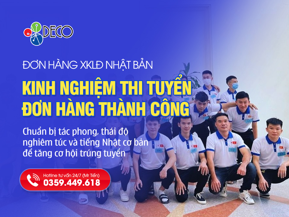 Kinh nghiệm thi tuyển đơn hàng xkld Nhật Bản thành công