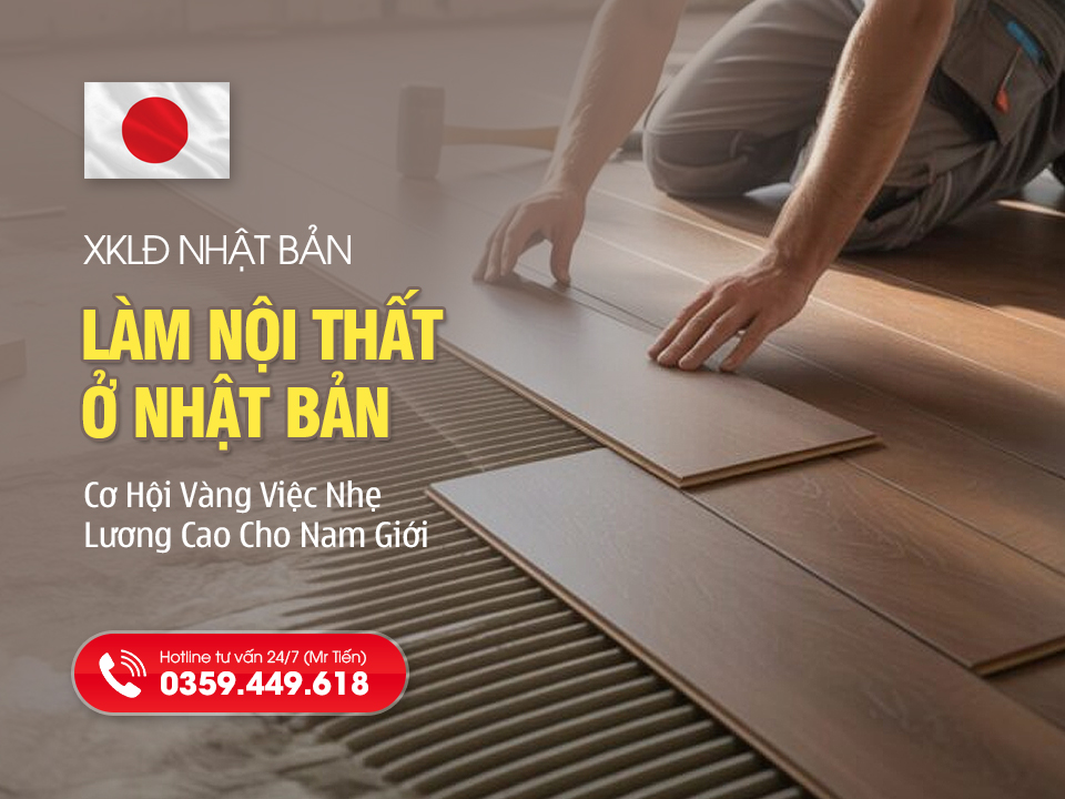 Làm Nội Thất Ở Nhật Bản 2026: Việc Trong Nhà, Lương Cao, Không Sợ Nắng Mưa