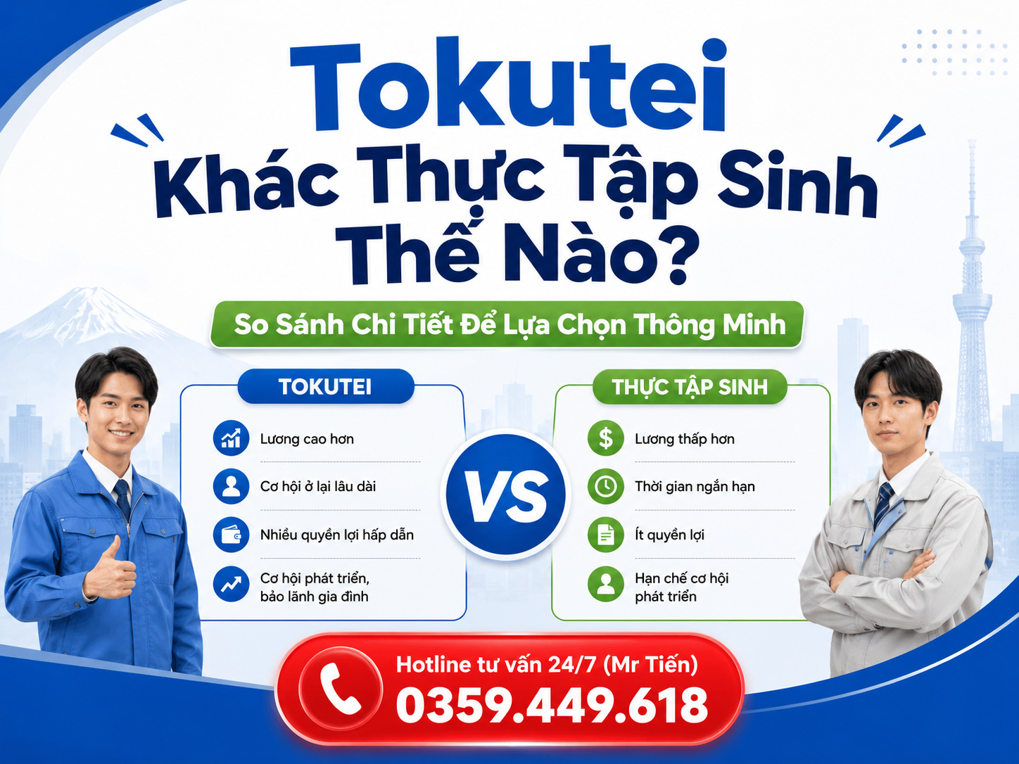 Tokutei Khác Thực Tập Sinh Thế Nào? So Sánh Chi Tiết Để Lựa Chọn Thông Minh