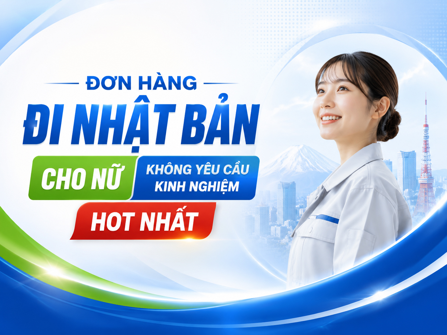 Đơn hàng đi Nhật Bản cho nữ không yêu cầu kinh nghiệm