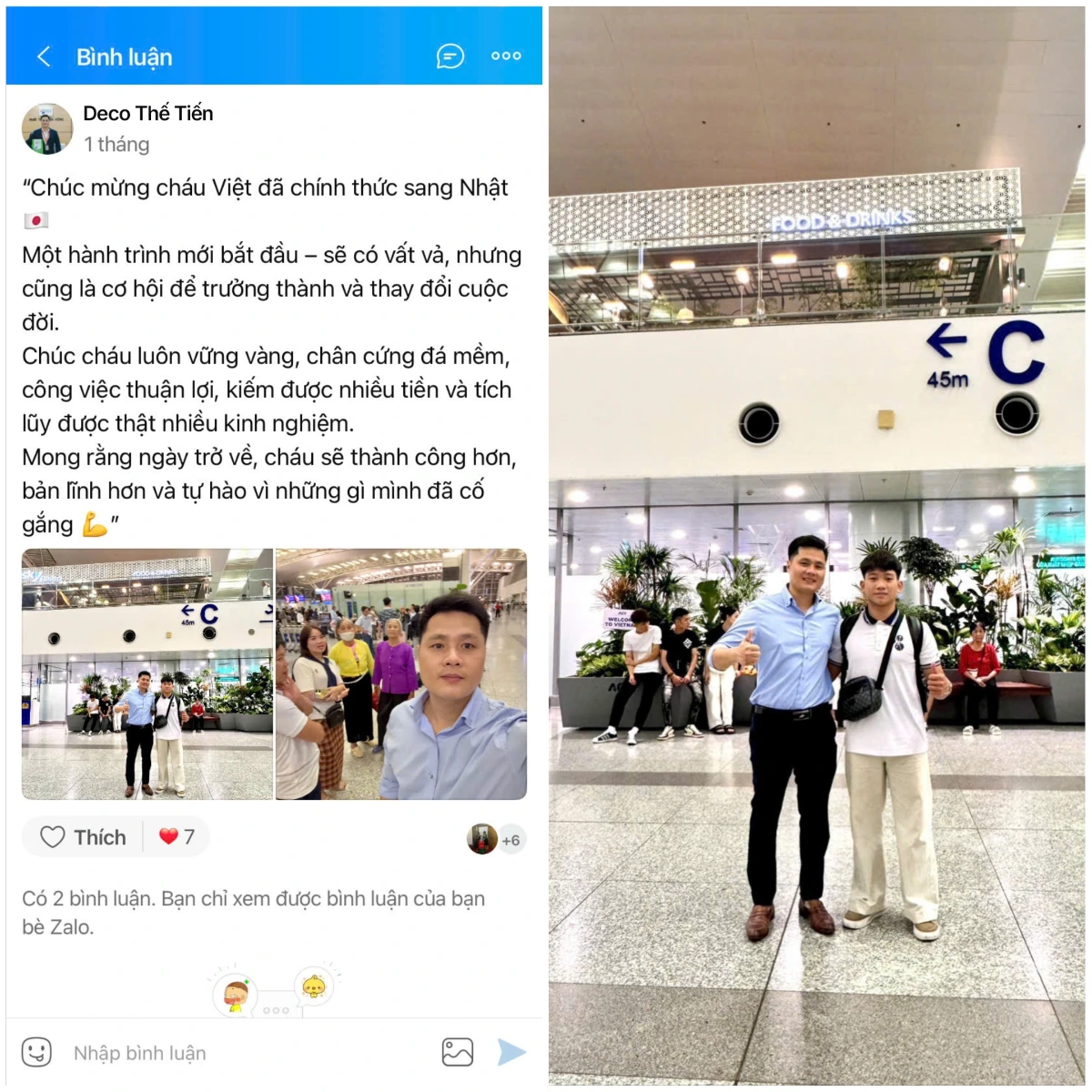 Chúc mừng cháu Việt chính thức sang Nhật Bản chinh phục ước mơ