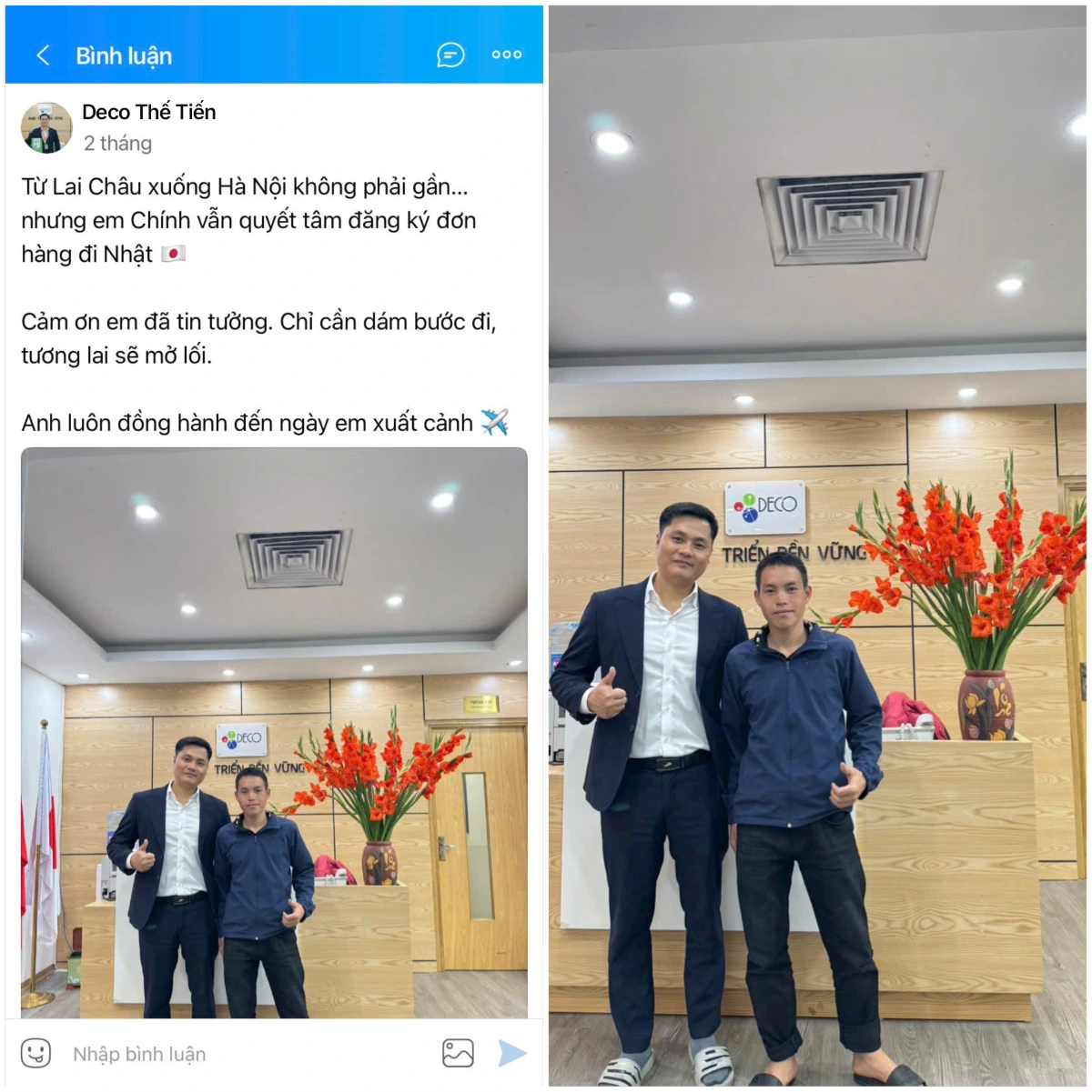 Hỗ trợ em Chính từ Lai Châu đăng ký đơn hàng đi Nhật