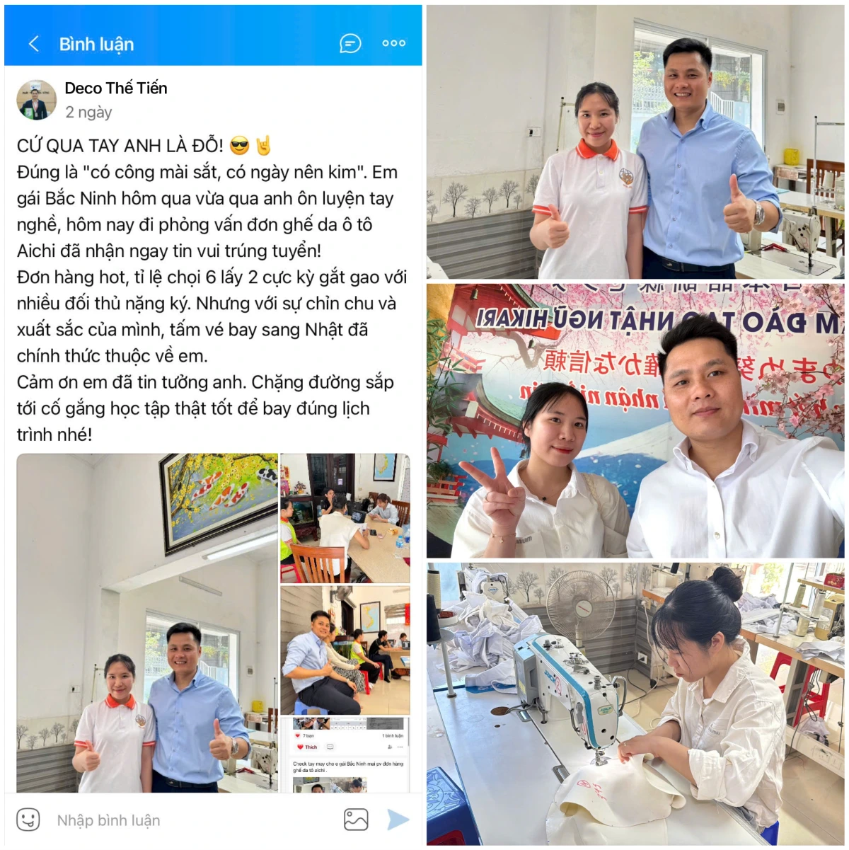 Hỗ trợ em Huyền ở Bắc Ninh đăng ký đơn hàng ghế da ô tô Aichi