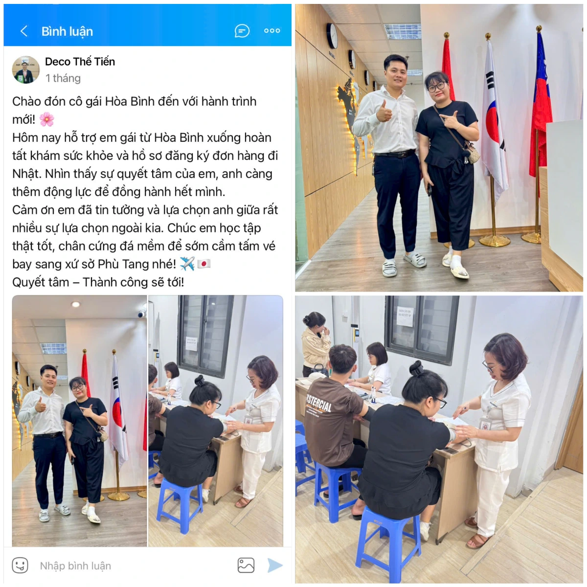 Hỗ trợ em Lan ở Hòa Bình đăng ký đơn hàng nông nghiệp Nhật Bản