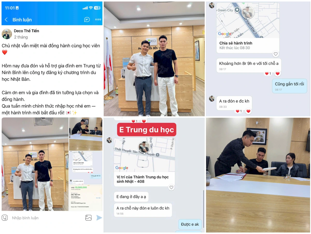 Hỗ trợ em Trung từ Ninh Bình ra đăng ký chương trình du học