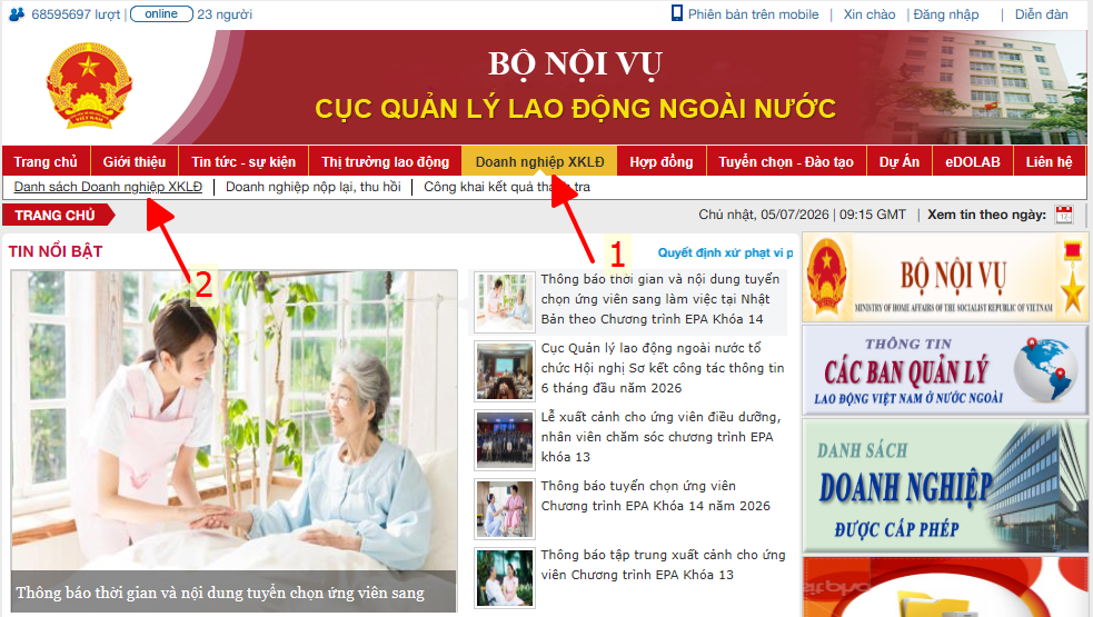 Cách Tra Cứu Giấy Phép Công Ty XKLĐ Nhật Bản Chuẩn Xác Nhất Trên Website Của Cục Quản Lý Lao Động Ngoài Nước (Dolab)