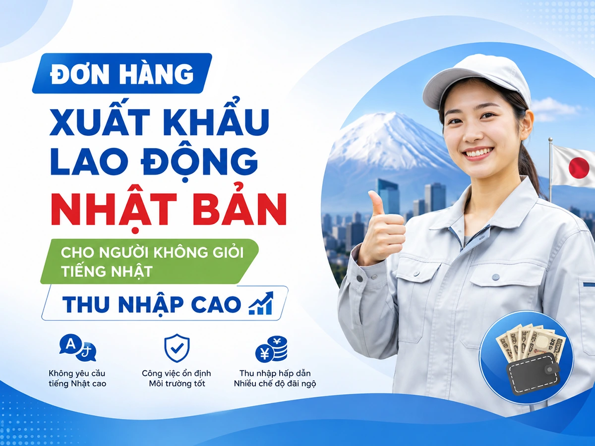 Đơn hàng xuất khẩu lao động Nhật Bản cho người không giỏi tiếng Nhật