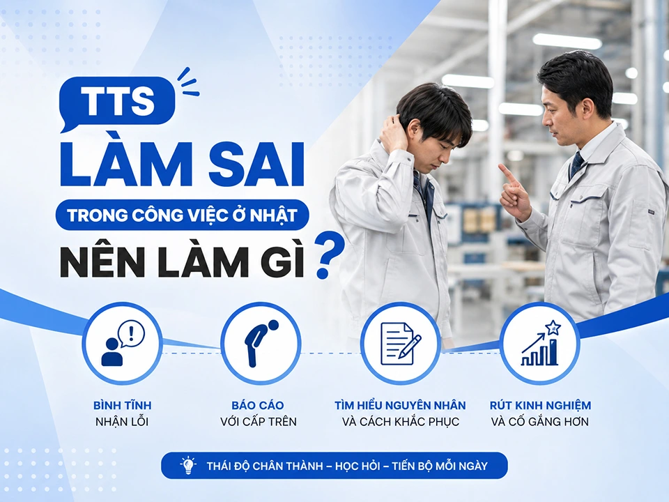 TTS làm sai trong công việc ở Nhật nên làm gì?