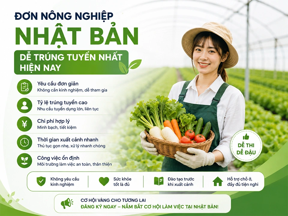 Đơn Nông Nghiệp Nhật Bản Dễ Trúng Tuyển Nhất Hiện Nay