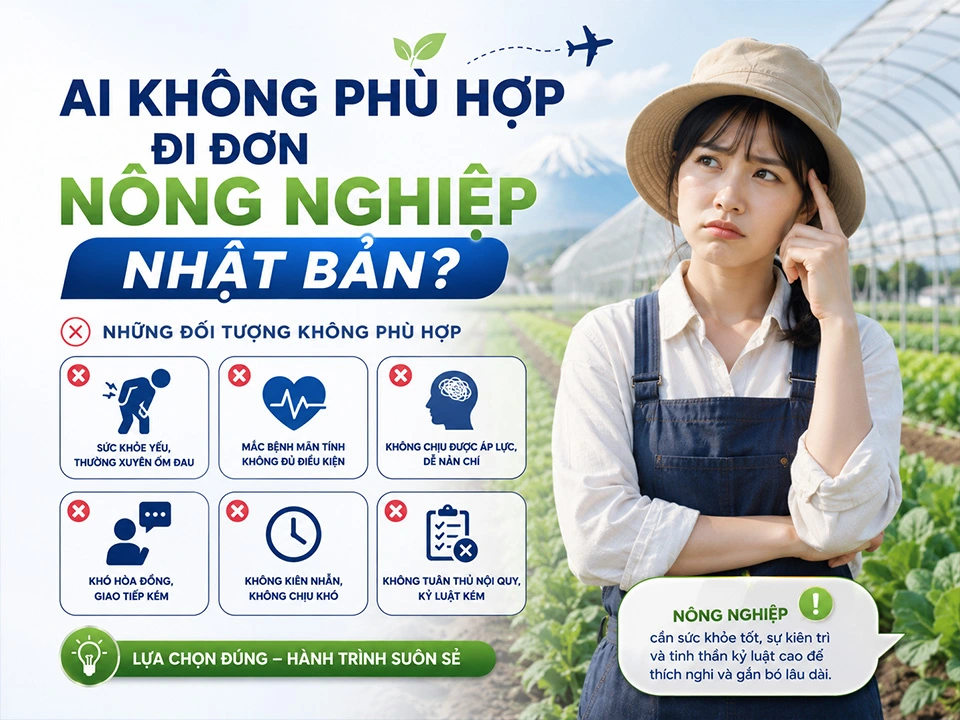 Những Ai Không Phù Hợp Đi Đơn Nông Nghiệp Nhật Bản