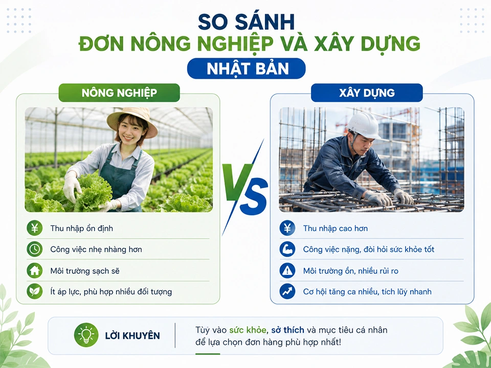 So Sánh Đơn Nông Nghiệp Và Xây Dựng Nhật Bản