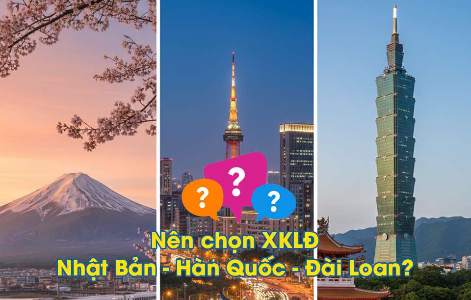 So sánh đi Nhật 2026 với Hàn Quốc & Đài Loan