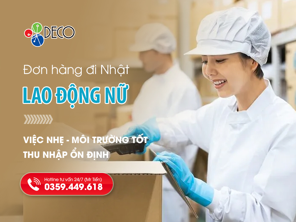 Đơn hàng đi Nhật cho nữ – Việc nhẹ, môi trường tốt, thu nhập ổn định