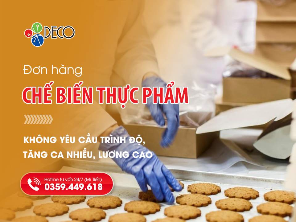 Đơn hàng chế biến thực phẩm Nhật Bản – Lương cao, tăng ca nhiều