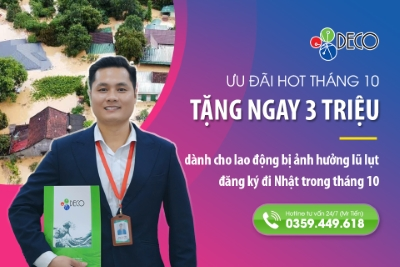 🎁🌟Ưu đãi đặc biệt: Tặng ngay 3 triệu đồng cho lao động đăng ký đi Nhật trong tháng 10/2025