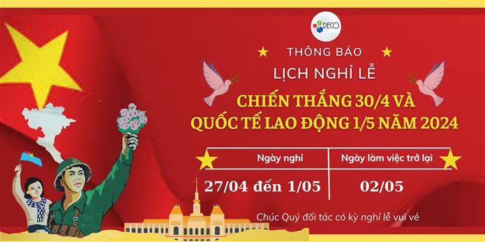 🔥THÔNG BÁO LỊCH NGHỈ LỄ 30/4 & 01/5