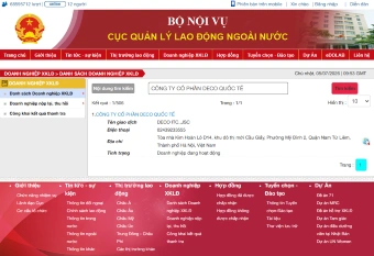 Cách Tra Cứu Giấy Phép Công Ty XKLĐ Nhật Bản Chuẩn Xác Nhất Trên Website Của Cục Quản Lý Lao Động Ngoài Nước (Dolab)