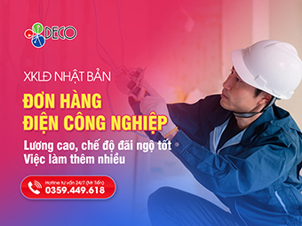 Đơn hàng điện công nghiệp Nhật Bản: Lương cao, chế độ đãi ngộ tốt