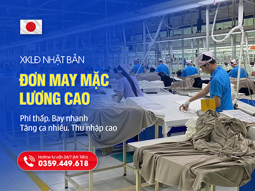 Đơn Hàng May Mặc Nhật Lương Cao 2026: Tăng Ca Nhiều, Phí Thấp, Bay Nhanh