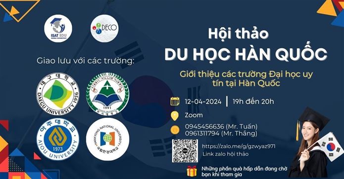 🔥HỘI THẢO DU HỌC HÀN QUỐC  GIỚI THIỆU CÁC TRƯỜNG ĐẠI HỌC UY TÍN TẠI HÀN QUỐC🔥