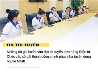 👉Các cô gái thi tuyển đơn Điện tử đi Nhật tại DECO