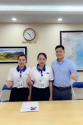 Chào đón hai em Mai và Linh ở Bắc Giang đăng ký đơn đóng gói bánh kẹo Nhật Bản 